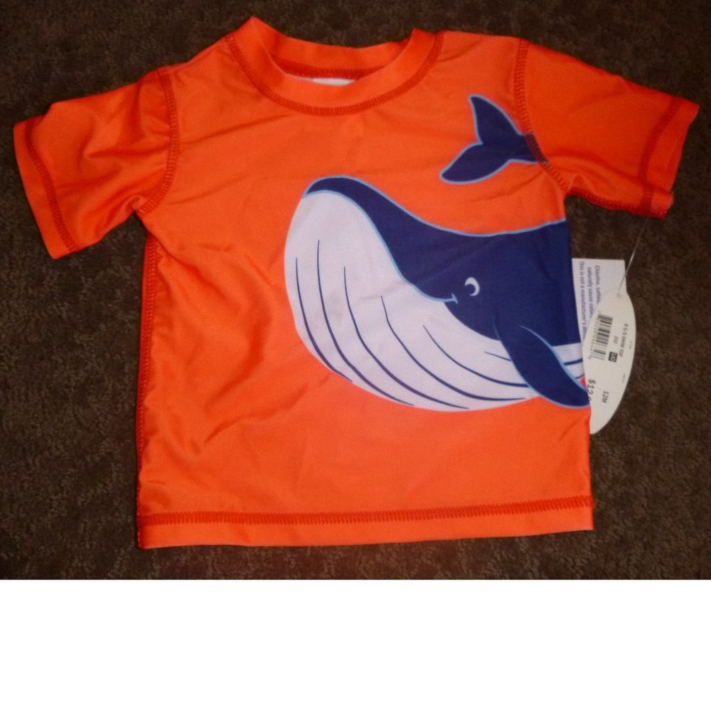 Baby Toddler Boys WHALE Rashguard Shirt Top Size 12 mo 18 Mo 24 mo 2T 3T NWT